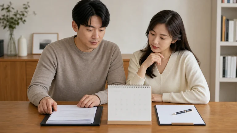 협의이혼 신청 절차 준비 장면
