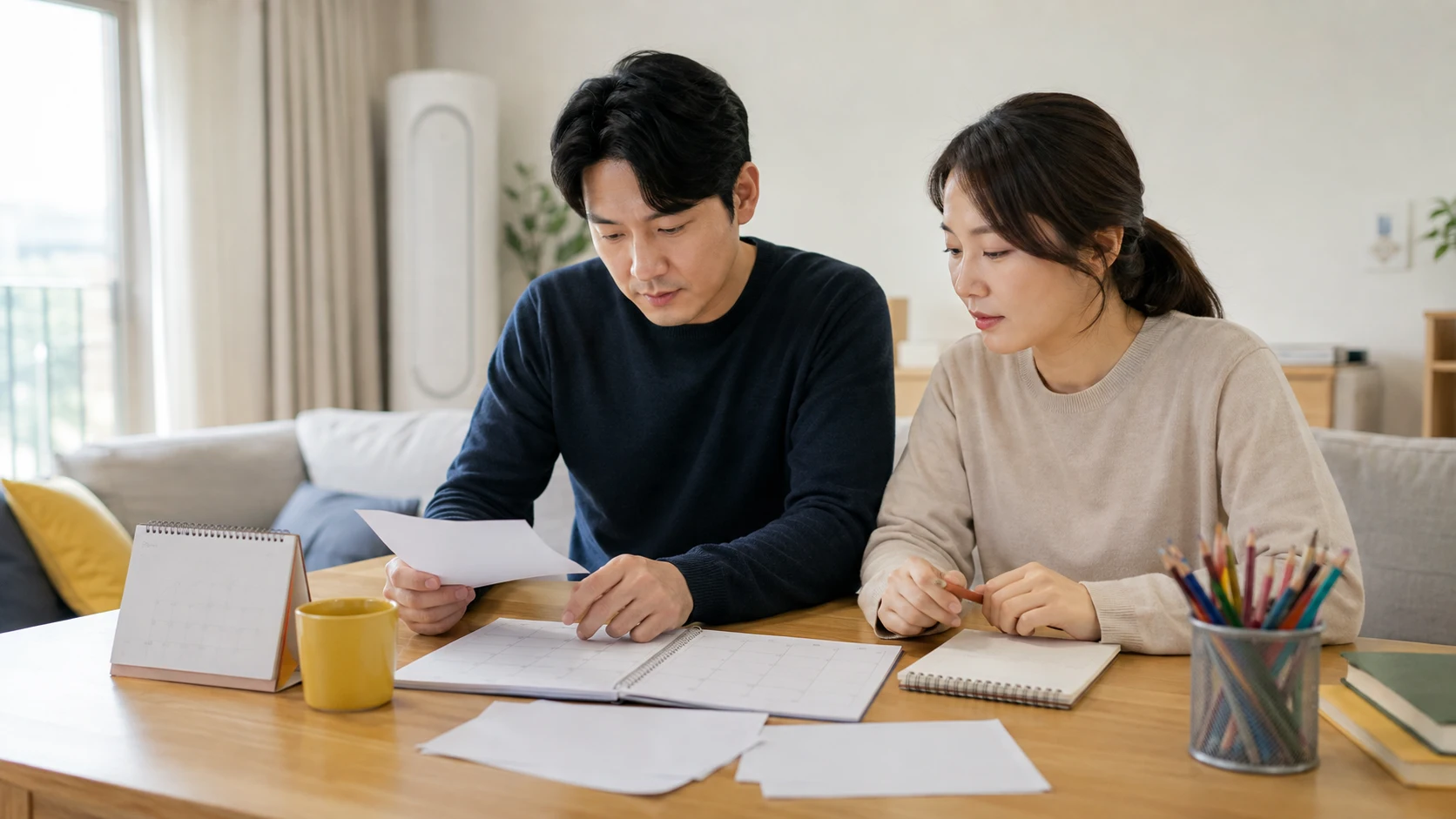 협의이혼 서류 관련 절차를 점검하는 모습